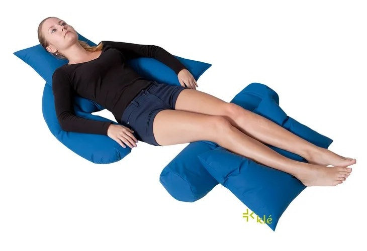 Bed positioning cushion U-crescent in silicone fibre Blue afbeelding 2