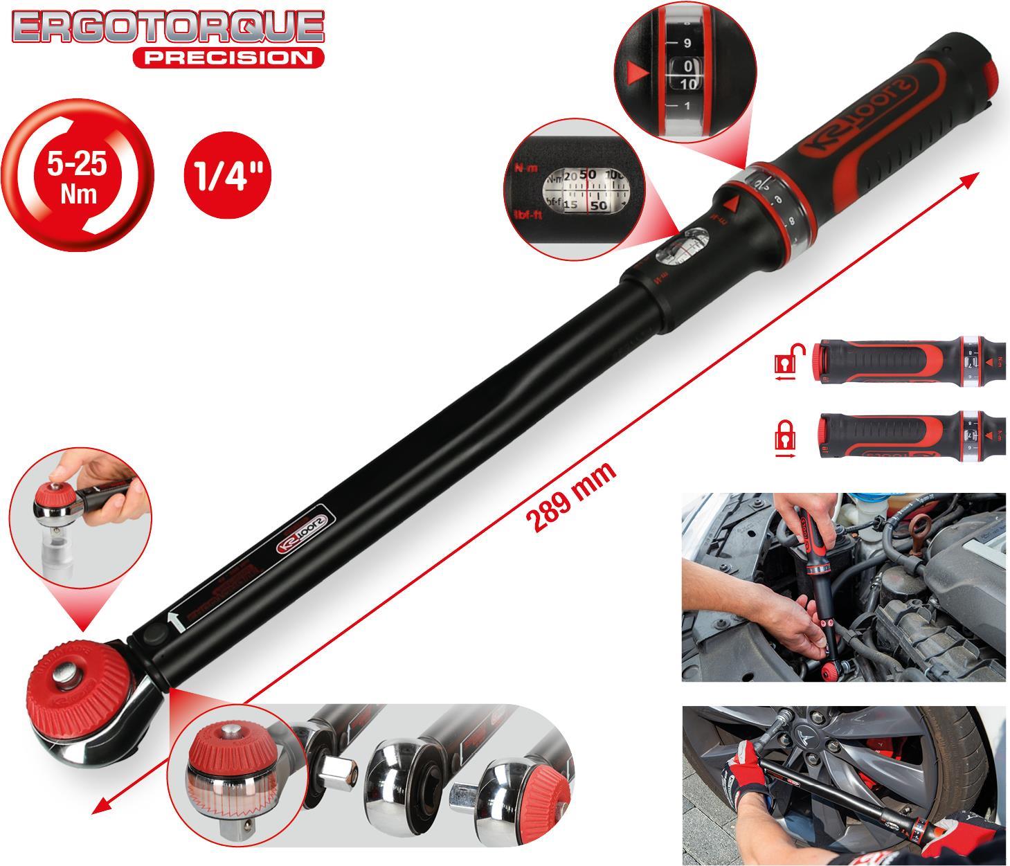 KS TOOLS ERGOTORQUE Torque Wrench 1/4" 5-25 N·m