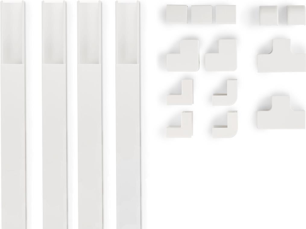 Hama Cable Trunking Set, 4 Pieces, Self-Adhesive, 1 m, White