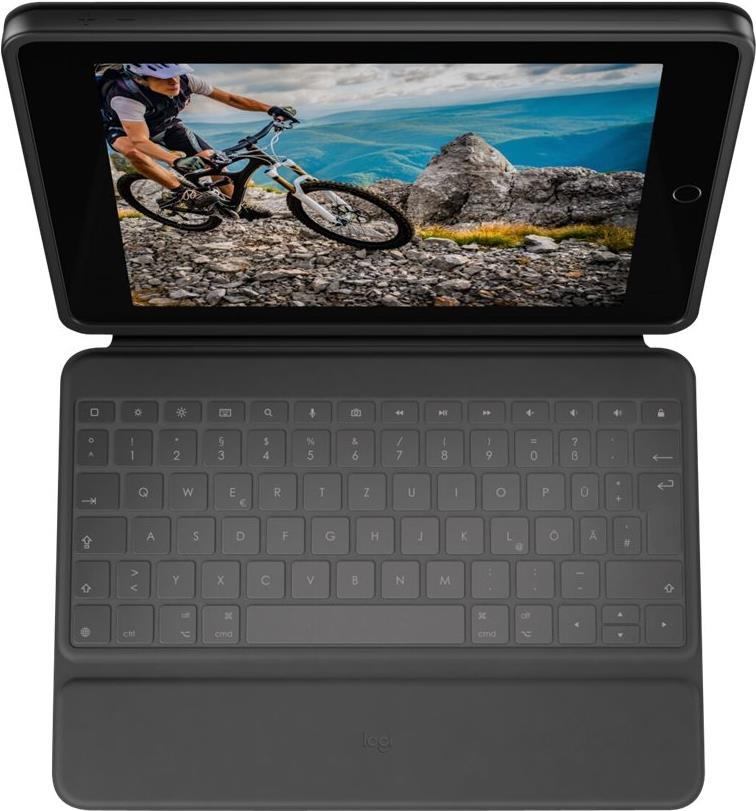 Logitech Rugged Folio Keyboard Case - Graphite - for Apple 10.2" iPad Wi-Fi, 10.9" iPad Wi-Fi - QWERTZ - Model A16