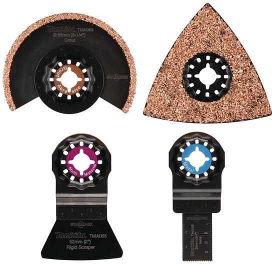 Makita Blade Set for Multi-Tool - Tiles, Aluminum, Epoxy - 4 Pieces - B-67496
