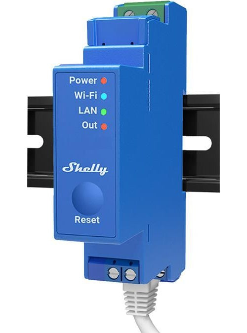 Shelly · Hutschiene · "Pro 2,50cm (1") · Relais · max. 16A · 1 Phase · 1 Kanal · WLAN · LAN · BT (Shelly_Pro_1) afbeelding 1