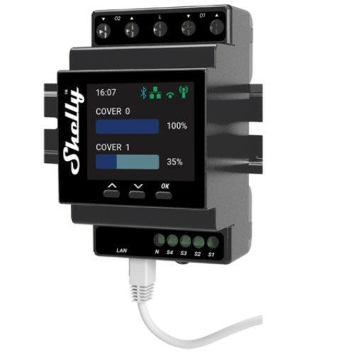 Shelly Pro PM Dual Roller Shutter - 2 x Rollladensteuerung WLAN LAN BT DIN Rail (Shelly_Pro_PM) afbeelding 1
