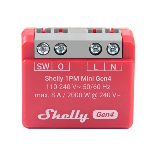 Shelly WLAN-Schaltaktor 1PM Mini Gen4 WiFi-Switch Rot 8 A (Shelly_1PM_Mini Gen4) - 3800238070809 - image 1