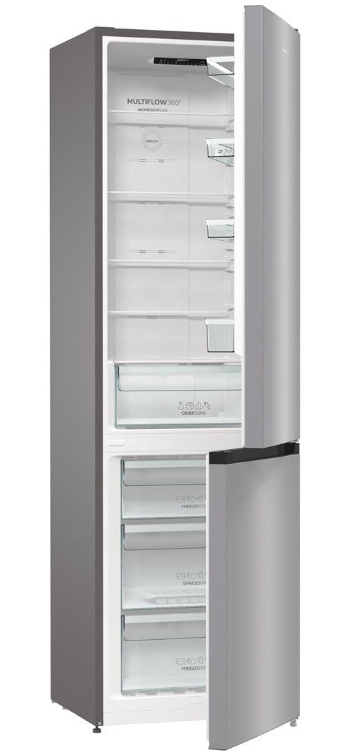 Gorenje NRK6202ES4 fridge-freezer Freestanding 331 L E Grey afbeelding 1