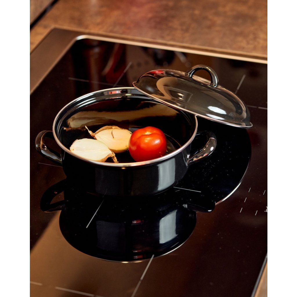 CasaLupo Enamel Casserole 22 cm Black