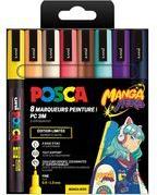 POSCA PC-3 M Pigment Marker 8-Piece Set MANGA HERO Waterproof