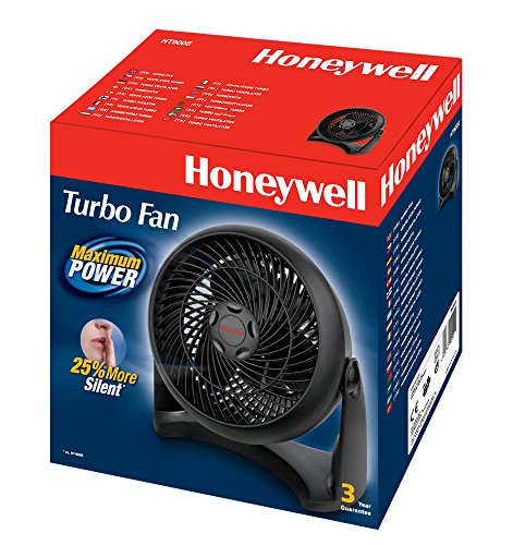 Honeywell HT-900E Kraftvoller und geräuscharmer Turbo-Ventilator, black (HT-900E)