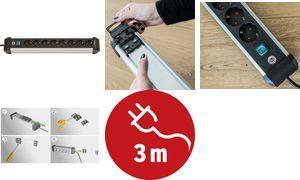 1391030800 Steckdosenleiste mit Schalter silver-black Schutzkontakt 1 St. (1391030800)