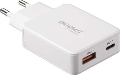 Voltcraft UC-1C1A65W01 USB Charger Fast Charge PD 3.0 White VC-17010790