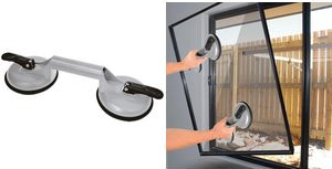 IWH Aluminum Suction Lifter, with 2 heads, load capacity: 80/100 kg, double suction lifter with 2 suction cups and quick-release lever, - 1 piece