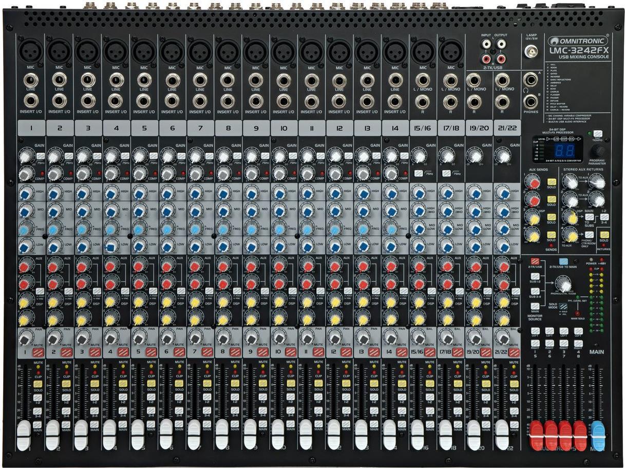 OMNITRONIC LMC-3242FX USB Mixer, Model 10040287