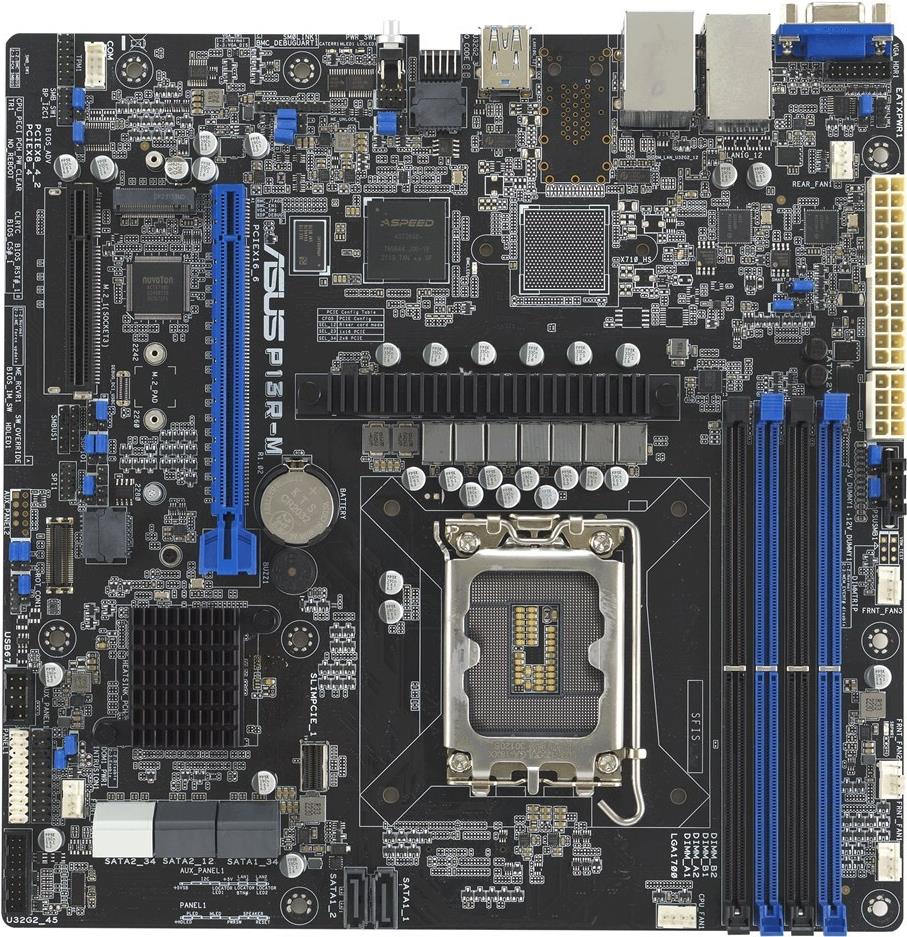 ASUS P13R-M Motherboard - micro ATX - LGA1700 - C262 chipset - USB 3.2 Gen 1/2 - Gigabit LAN - Onboard graphics (90SB0C70-M0UAY0)