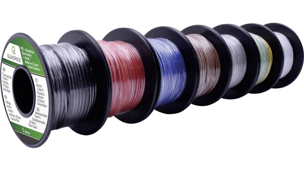 Quadrios 19011CA089 Litze LiFY 1 x 1 mm² Blau, Braun, Grün, Gelb, grey, red, black, white 35 m (19011CA089)