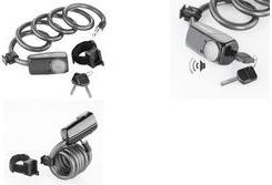 FISCHER Bicycle Spiral Cable Lock with Alarm, Anthracite, Key Lock 85908:FISCHER