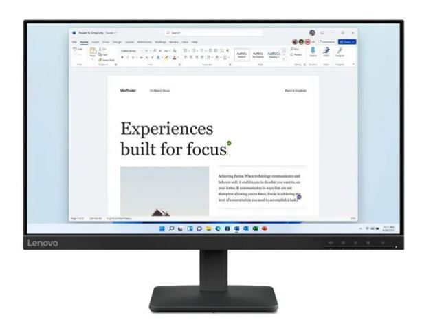 Lenovo L27-4e FHD Display 68.6 cm (27") FHD (1920 x 1080), IPS Panel, 4 ms/ 6 ms, 100 Hz, HDMI 1.4, VGA (68CDKAC1EU)