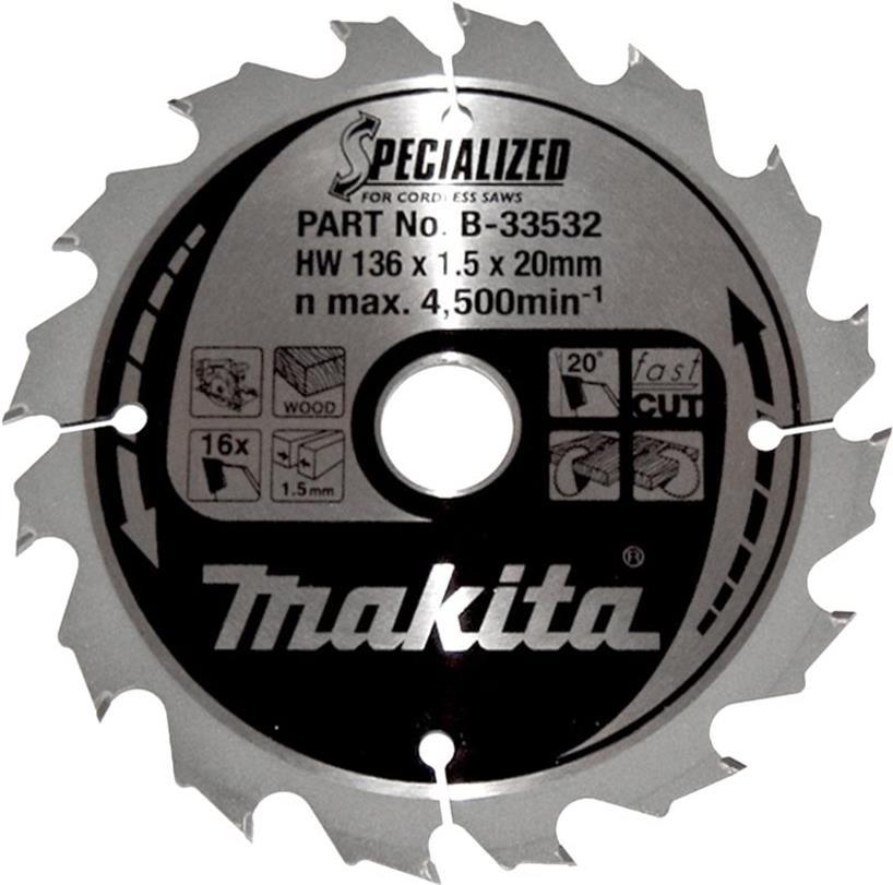 Makita Circular Saw Blade for Wood 136 mm 16 Teeth (B-33532)