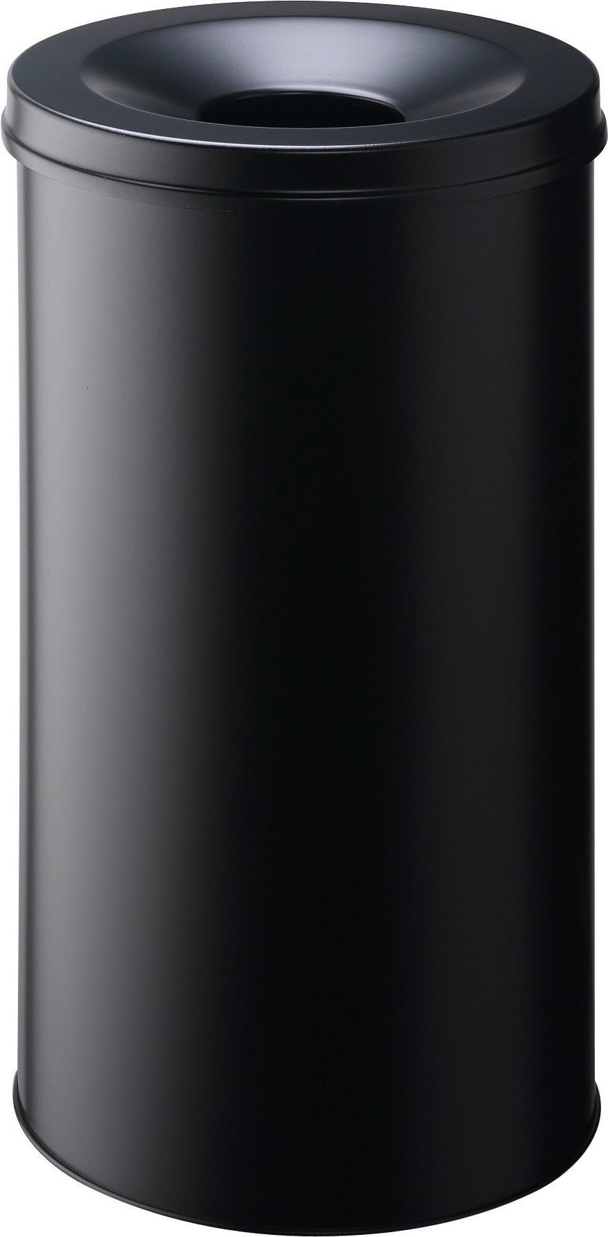 Durable 3307-01 60 L Round Steel Waste Bin - Black - 330701
