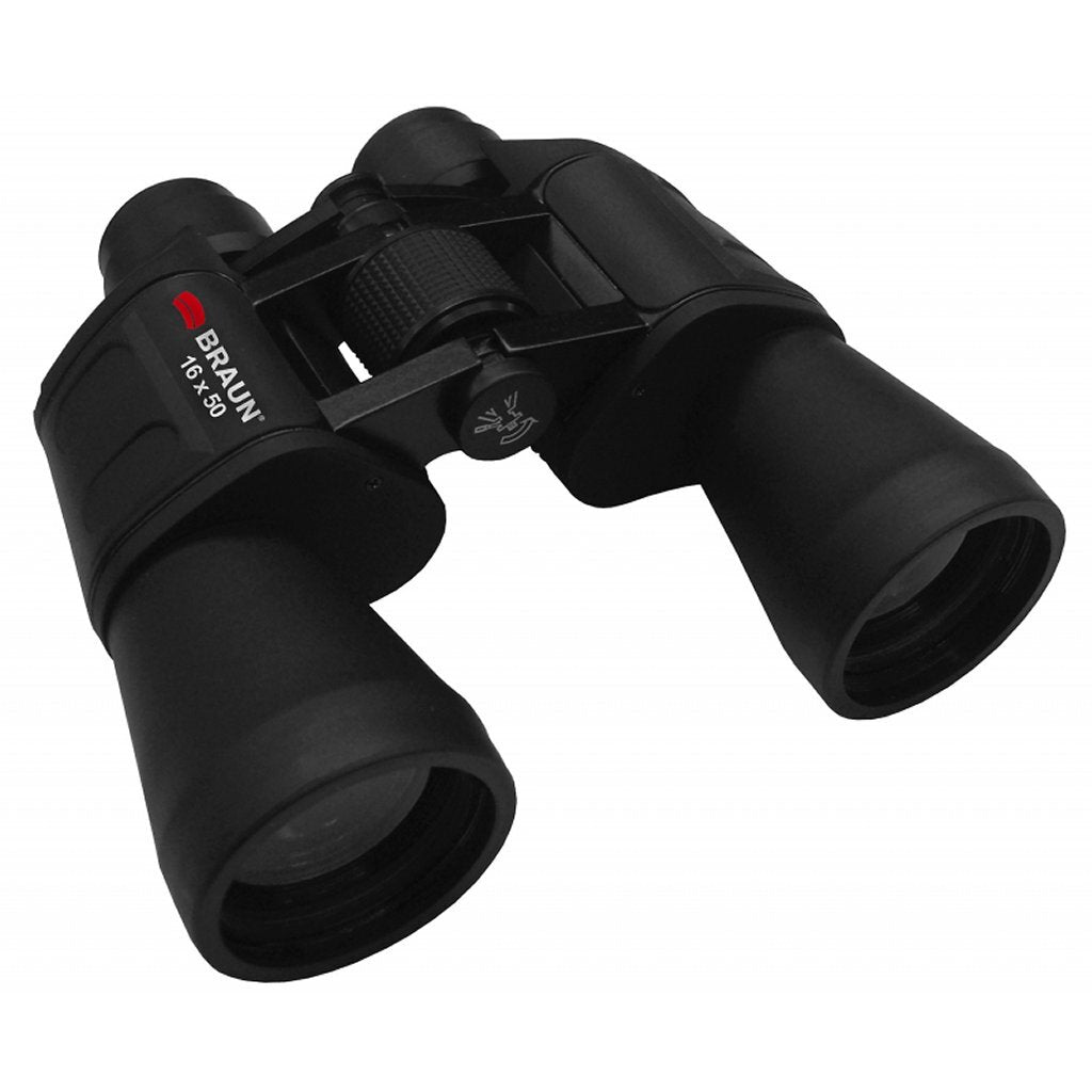 Braun Photo Technik Binoculars 16x50 Black - 16x Magnification, Rubber Coated