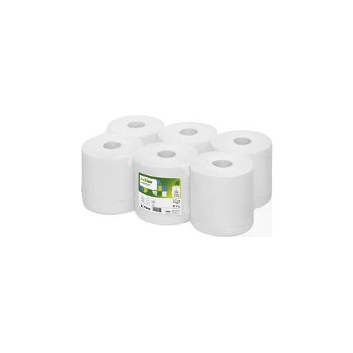 satino by wepa Handtuchrolle Comfort, 2-lagig, 150 m hochweiß, Tissue, 100% Recycling, mit Diamantprägung, - 6 Stück (317940) afbeelding 1