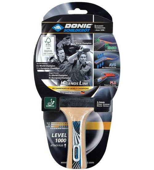 Donic Schildkröt Legends 1000 table tennis equipment Black  Blue  Wood afbeelding 1