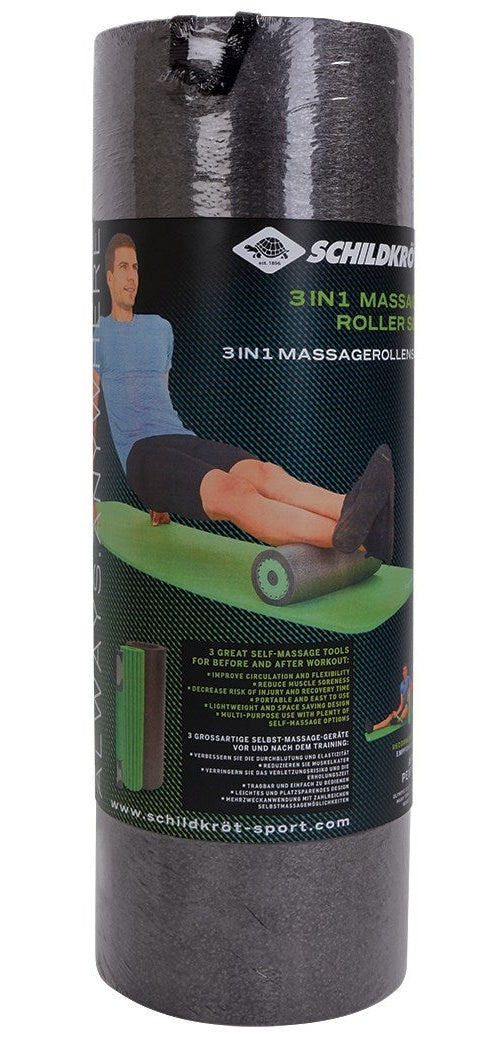 Schildkröt Fitness 3 in 1 Massage Roller Set Black  Green Foam 1 pc(s) 960039 afbeelding 3