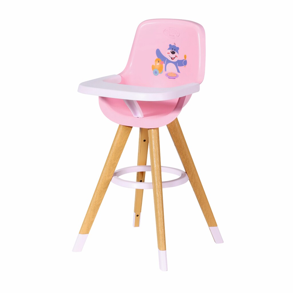 Baby Born Scandinavian High Chair Wood/Pink - For Children 3 Years+