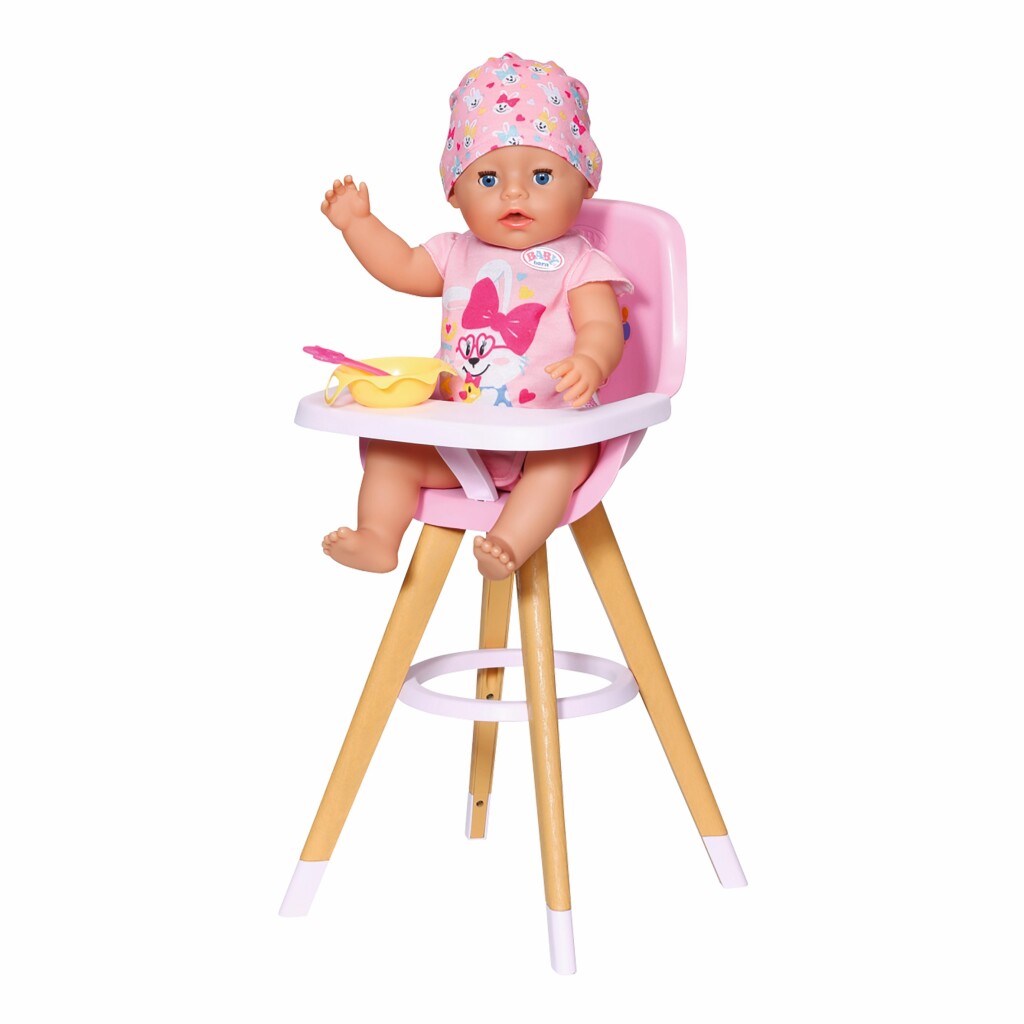 Baby Born Scandinavian High Chair Wood/Pink - For Children 3 Years+
