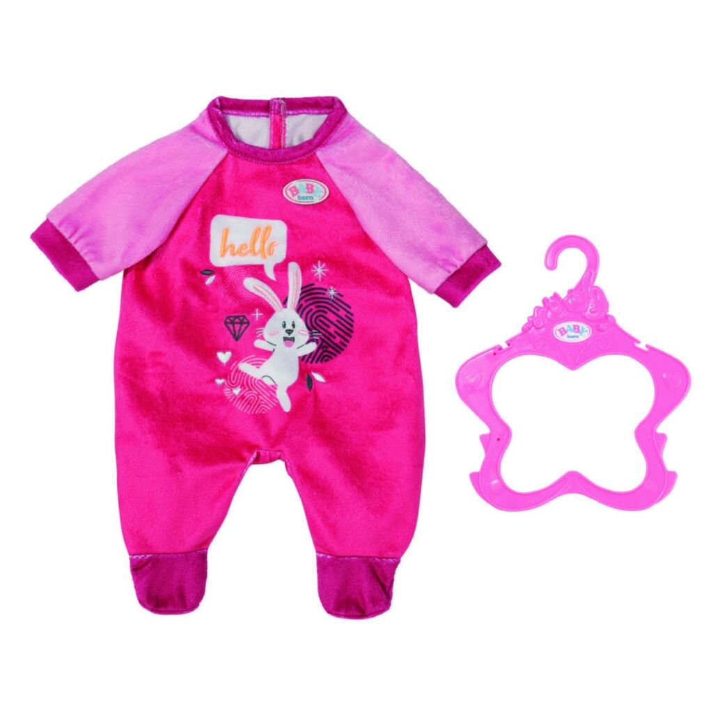 Baby Born Pink Romper for 43 cm Dolls with Bunny Print