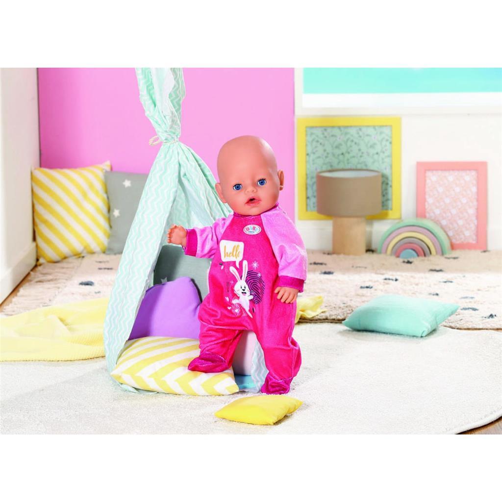 Baby Born Pink Romper for 43 cm Dolls with Bunny Print