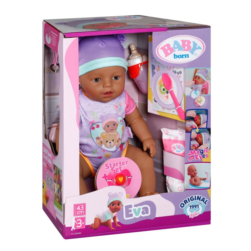 Baby Born Doll Eva 43 cm - Interactive Doll with 10 Play Functions