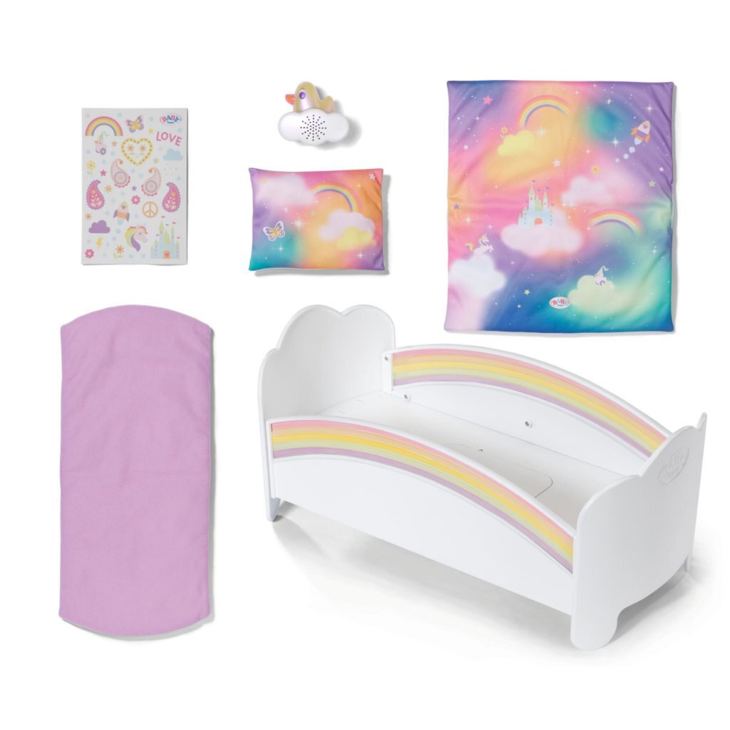Baby Born Rainbow Bed with Light and Sound White