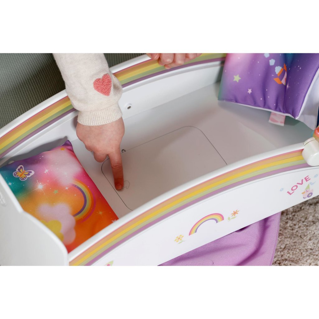 Baby Born Rainbow Bed with Light and Sound White