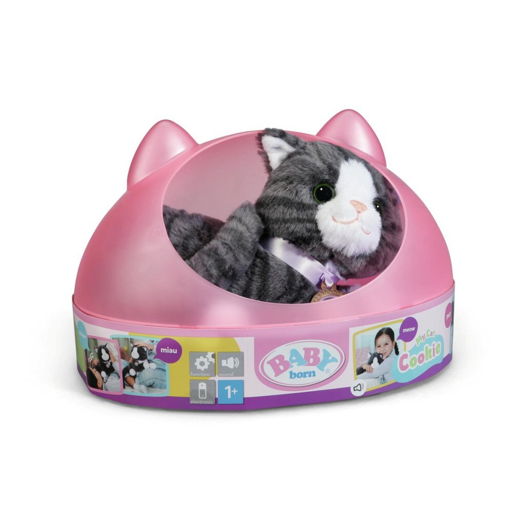 Baby Born My Cat Cookie Plush Cat with Basket + Sound