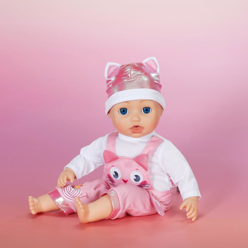 Baby Born Cat Onesie with Hat Pink/White - Cute Doll Outfit