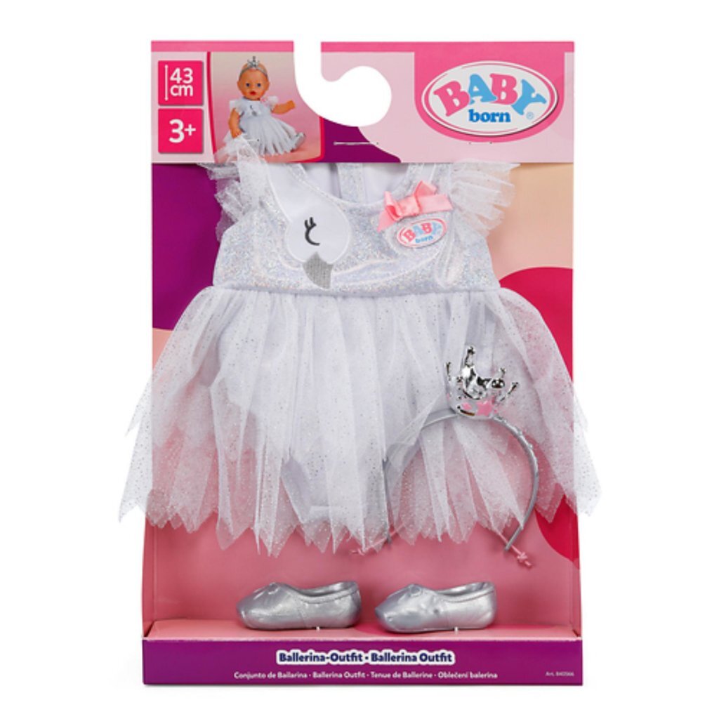 Baby Born Ballerina Outfit - Dress, Headband, and Shoes for 43 cm Dolls