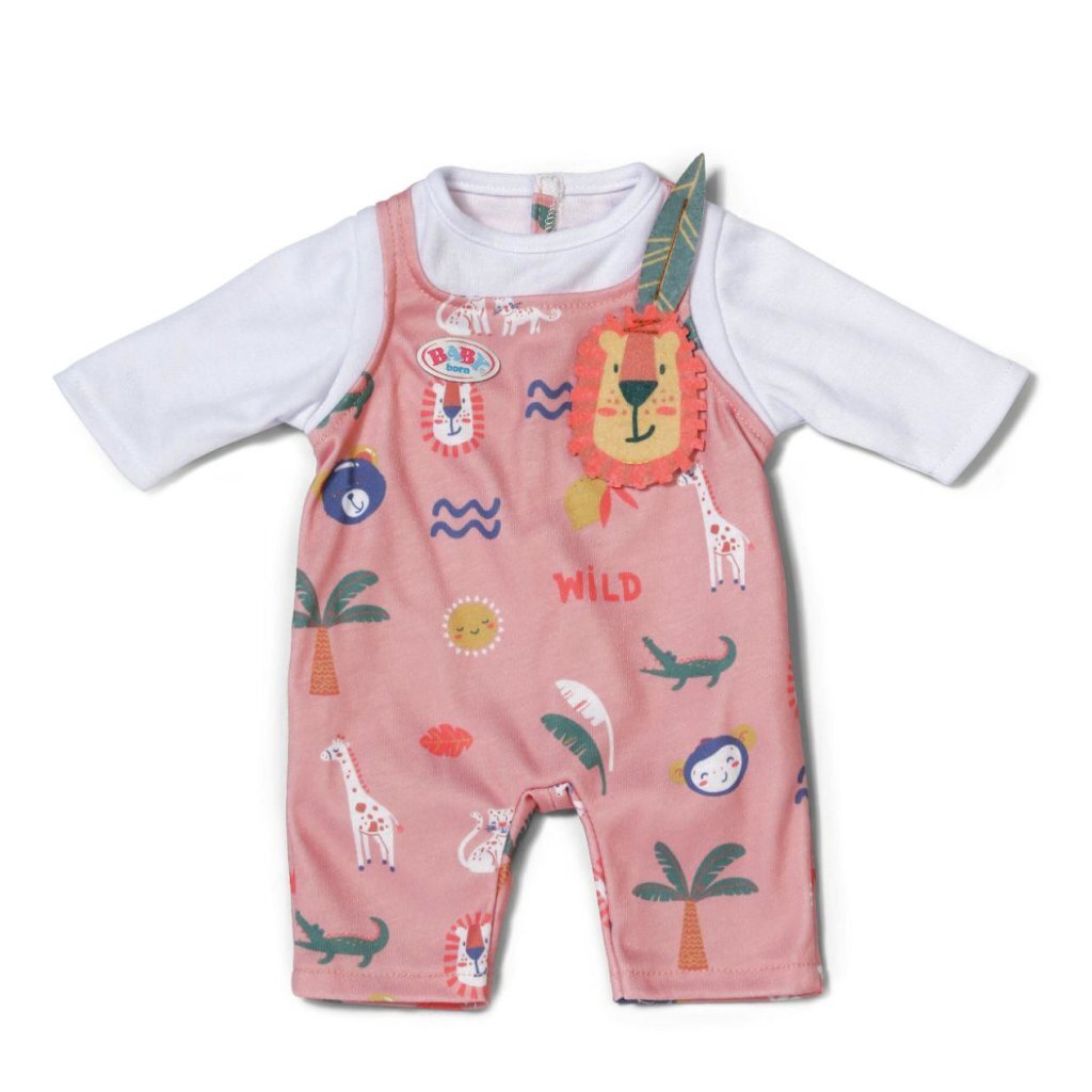 Baby Born Jungle Romper Pink/White - Fun Design for 43 cm Dolls