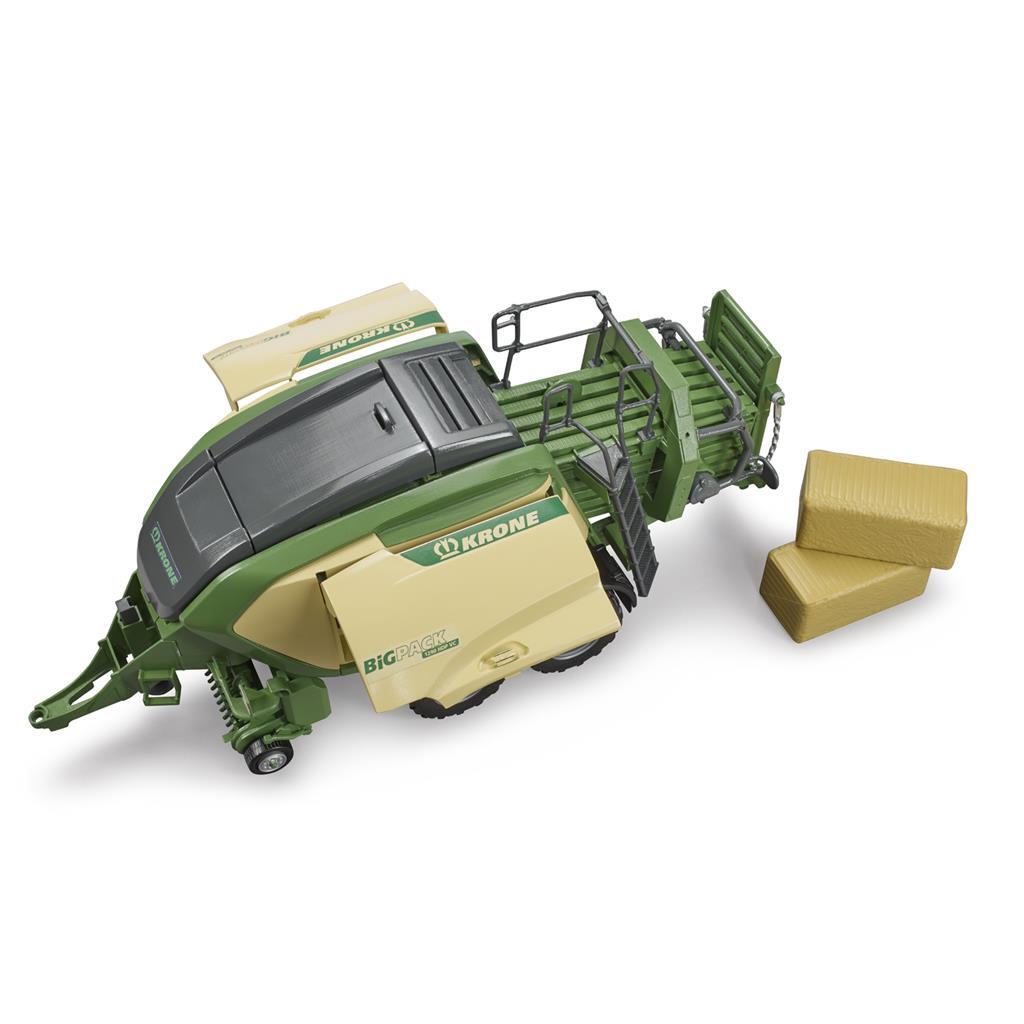 Bruder Krone BigPack 1290 HDP Baler 02033 + 2 Straw Bales