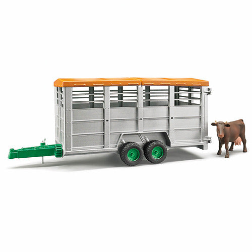 Bruder Livestock Trailer Lemken + Cow 1:16 Scale Toy Model
