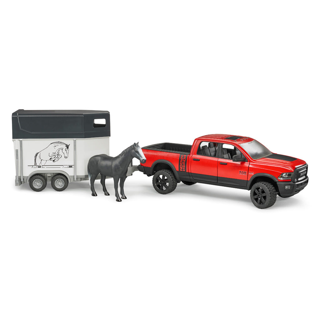 Bruder 2501 Dodge Ram Car with Horse Trailer 1:16 Scale Toy Model