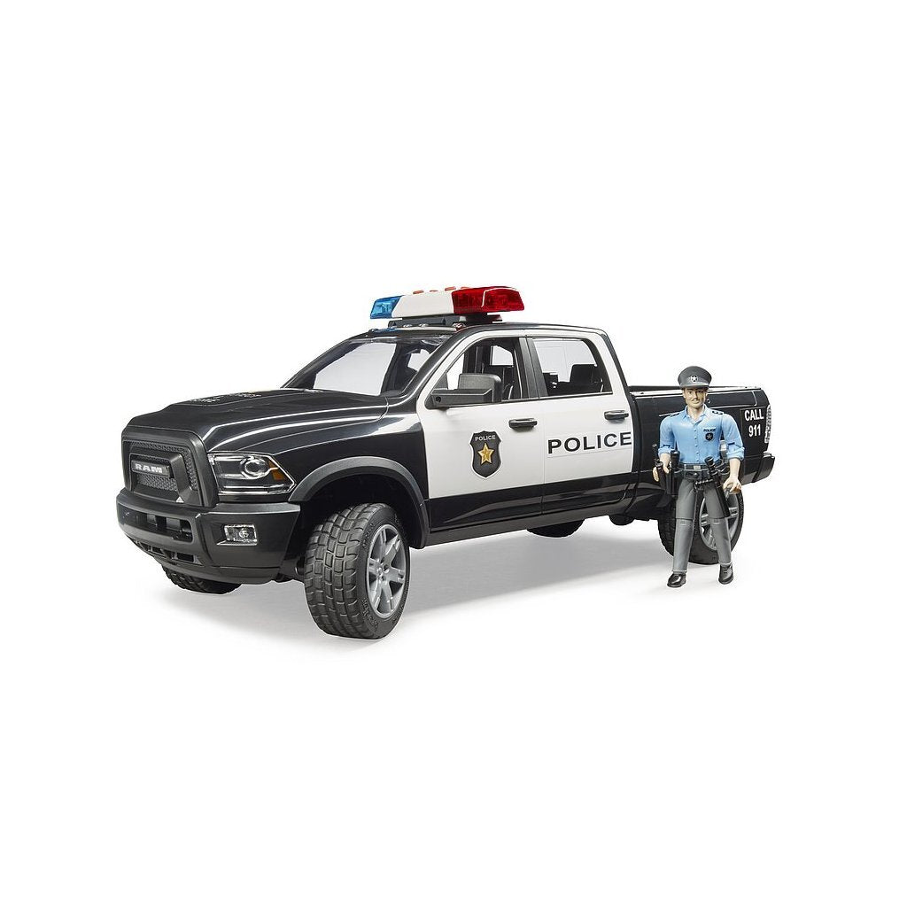 Bruder RAM 2500 Police Pick-Up with Police Officer + Light and Sound 1:16