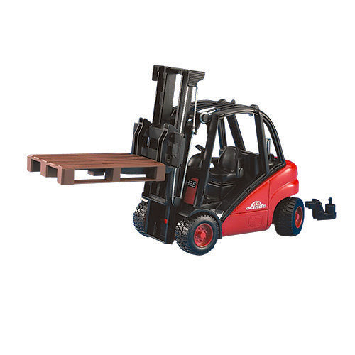 Bruder Forklift Linde H35 with Adjustable Forks and Pallets