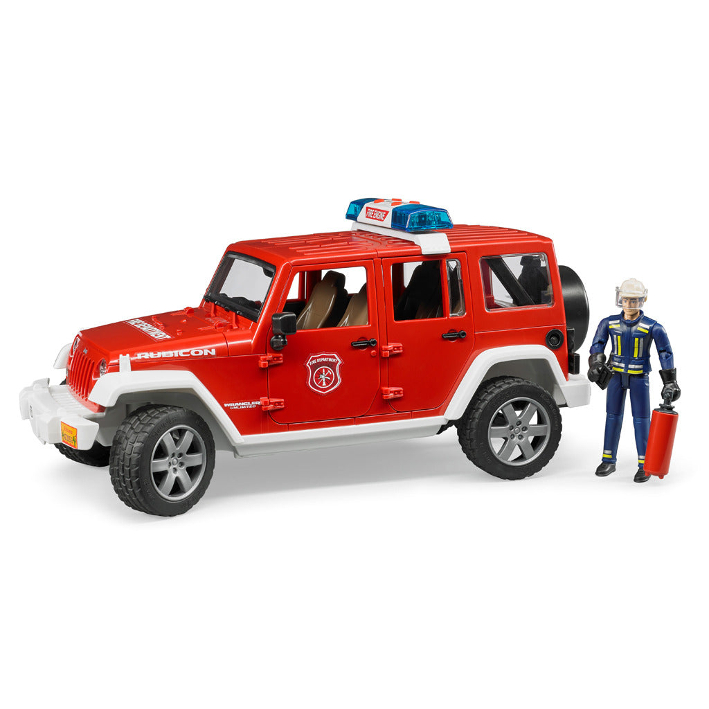 Bruder 2528 Wrangler Rubicon Fire Department Jeep with Figure