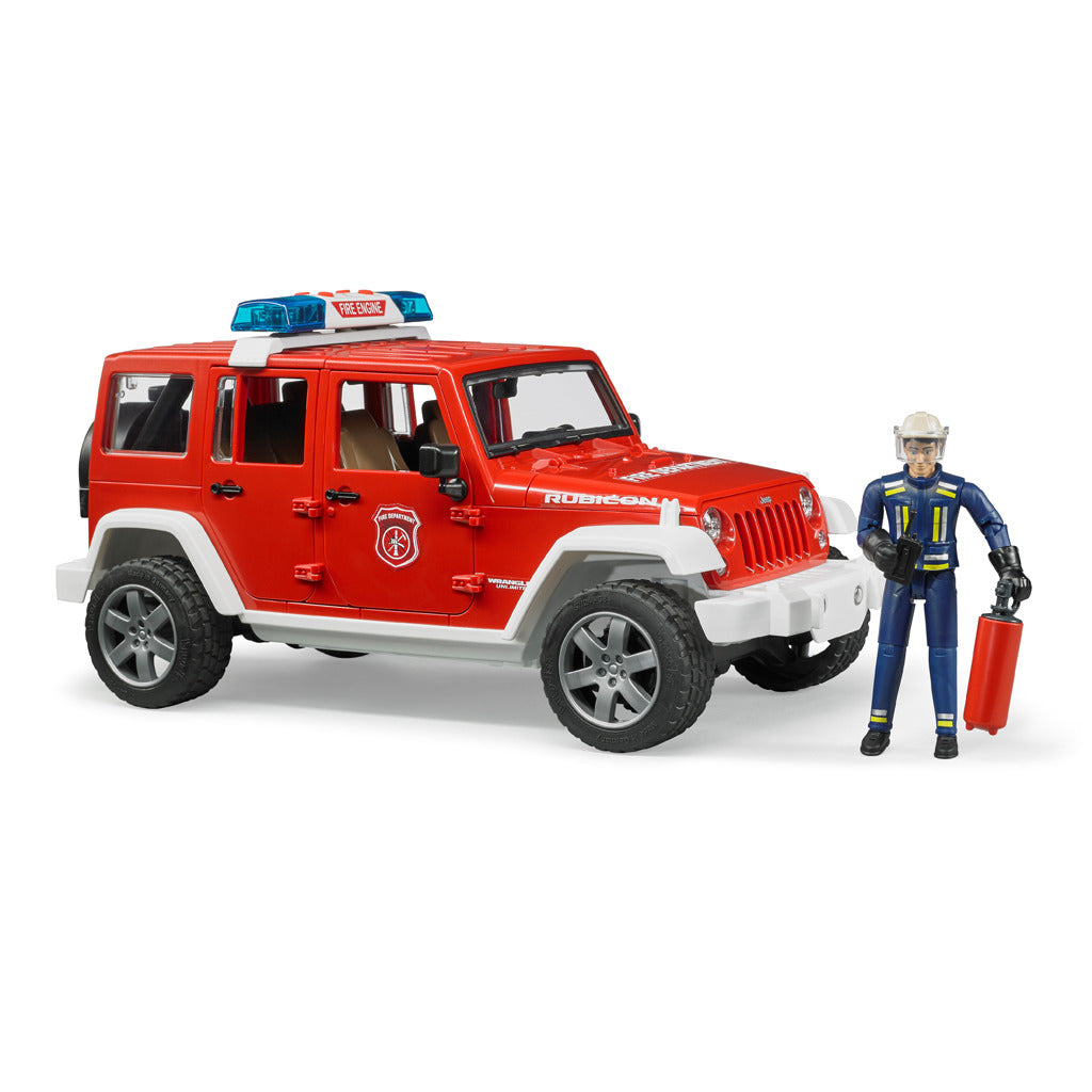 Bruder 2528 Wrangler Rubicon Fire Department Jeep with Figure