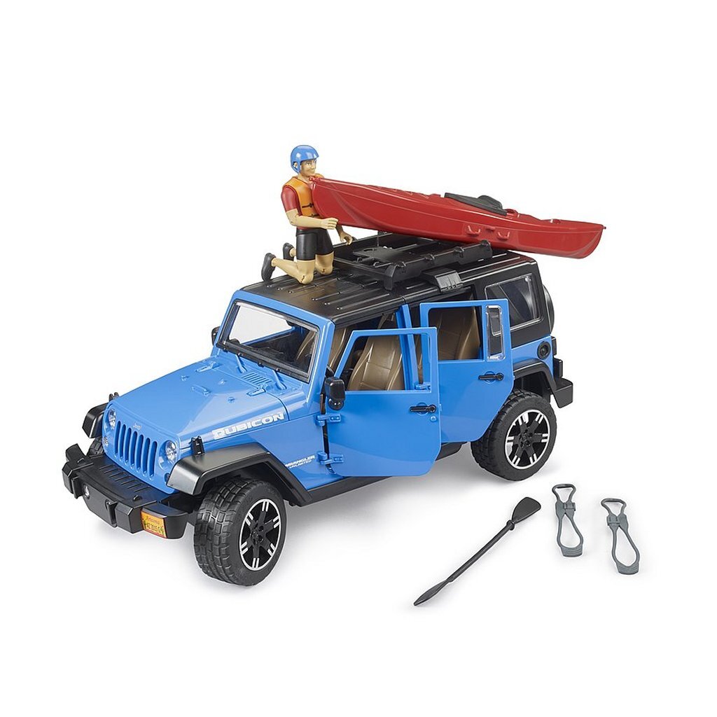 Bruder Jeep Wrangler Rubicon Unlimited with Kayak and Figure