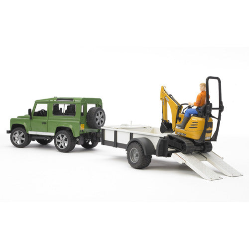 Bruder Land Rover with Trailer and Excavator