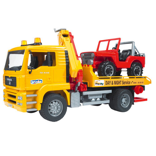 Bruder MAN TGA Tow Truck with Jeep