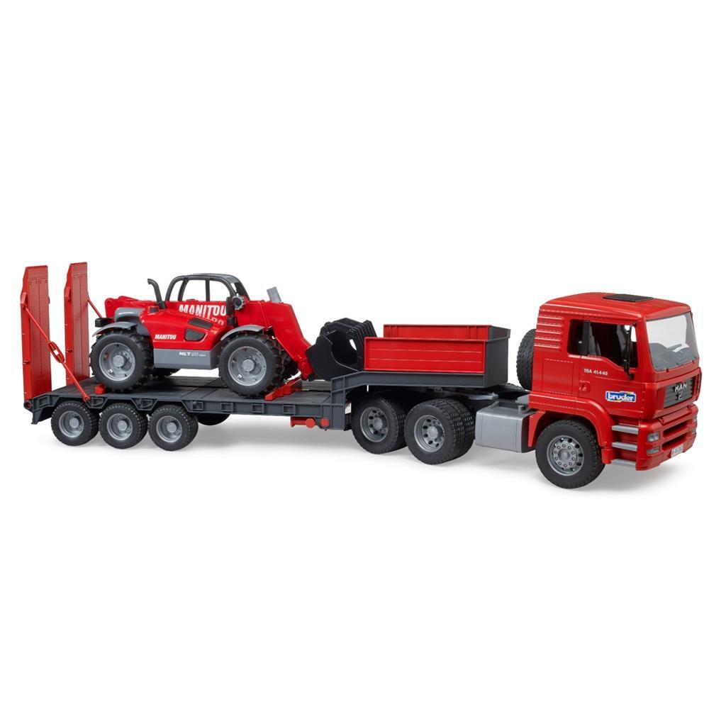 Bruder MAN TGA Low Loader with Manitou Telescopic Loader