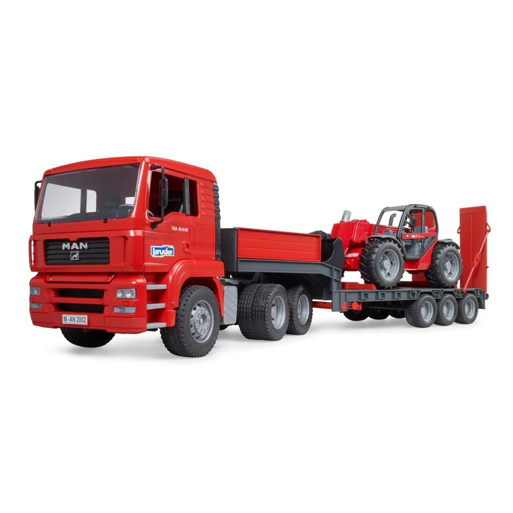 Bruder MAN TGA Low Loader with Manitou Telescopic Loader