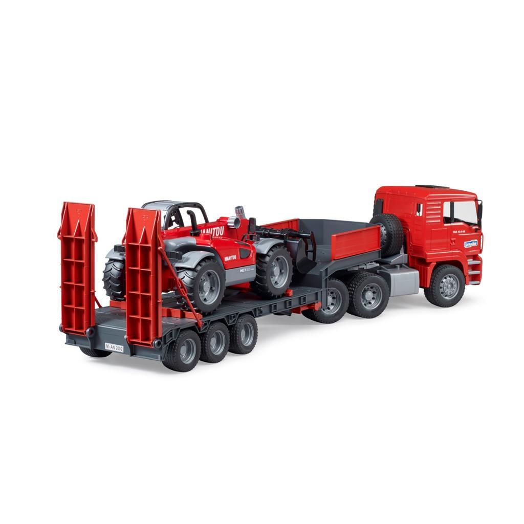 Bruder MAN TGA Low Loader with Manitou Telescopic Loader